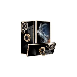 Case for Samsung Galaxy S23 Ultra 5G – Black with Gold Details
